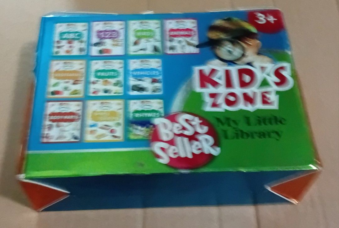 Kid's Zone My Little Library Educational Book Set (Category: Children's Books) located in Manila. Submitted by luckyfox-3a3e (Listing ID 1468446752, Image 3). Description: - Brand: Kids Zone (My Little Library boxed set) - Condition: Brand new, unopened, and wrapped in original plastic film - Recommended Age: 3 years old and above - Includes multiple small books covering: ABC, 123, birds, animals, vegetables, fruits, body parts, shapes & colours,