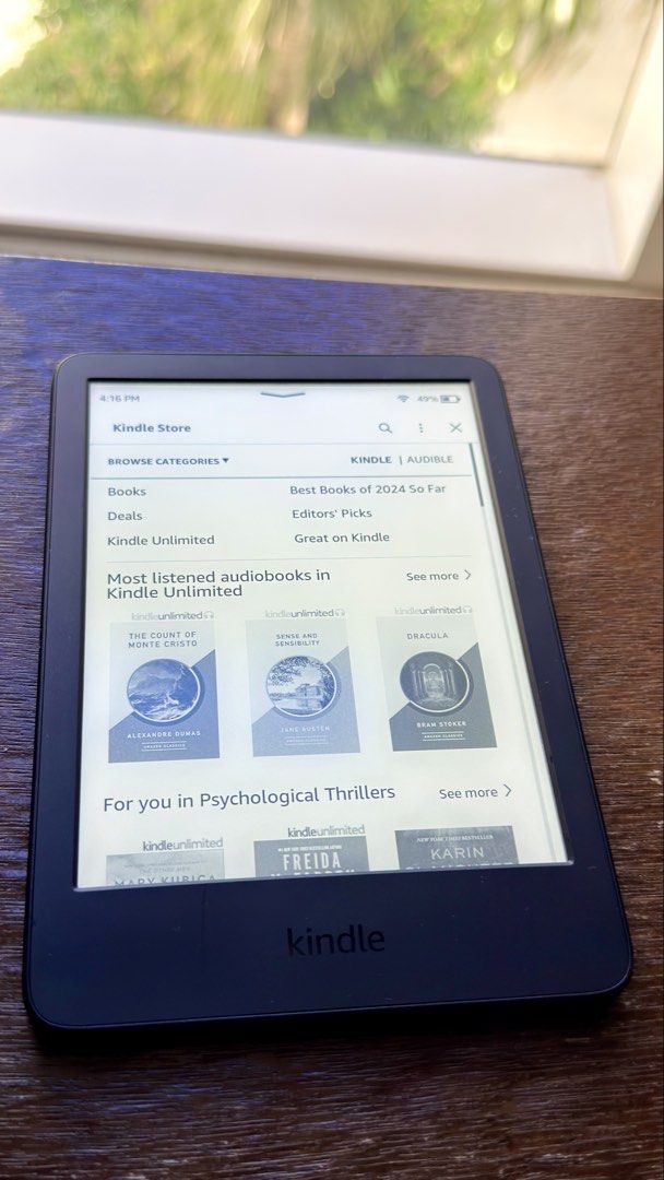 Kindle 11th Gen (Category: E-Readers) located in Taguig. Submitted by mr.shoeman (Listing ID 1468357956, Image 2). Description: Kindle 11th gen Good as new (hindi nagamit. Unbox lang. sync account then natago nalang hindi na nagamit as I also have the kindle Scribe) Great battery life. 1 charge lasts months kasi hindi nagamit. Normal usage can last weeks Bright glare free display 16gb No ads Kindle and usb c charger only no box Only small hair li