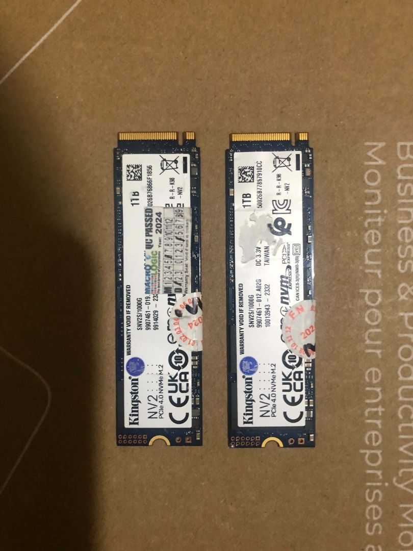 Kingston NV2 1TB NVMe SSD (Category: Computer Parts) located in General Trias. Submitted by fourdc (Listing ID 1468438503, Image 1). Description: Kingston NV2 1TB NVMe SSD #1 - Performance: 100% - Health: 98% - Price: ₱5,495 Kingston NV2 1TB NVMe SSD #2 (SOLD) - Power on time: 1 day (almost brand new) - Performance: 100% - Health: 100% - Price: ₱5,945 - Both are Kingston SSD Manager Verified 📍 Imus/General Trias, Cavite 🚚 Shipping available 📩 