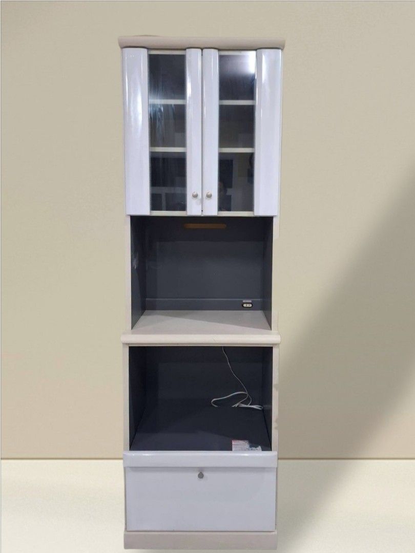 Kitchen Cupboard Display Hutch Cabinet Oven Rack (Category: Shelves, Cabinets & Racks) located in Quezon City. Submitted by dannikkishoppe2 (Listing ID 1468493037, Image 1). Description: Kitchen Cupboard Display Hutch Cabinet Oven Rack ‼️₱7500‼️ ✔️ With built-in outlet for microwave, rice cooker, or other appliances Please manage your expectations as there might be minimal flaws. Color may vary due to lighting, it may appear darker or lighter in 