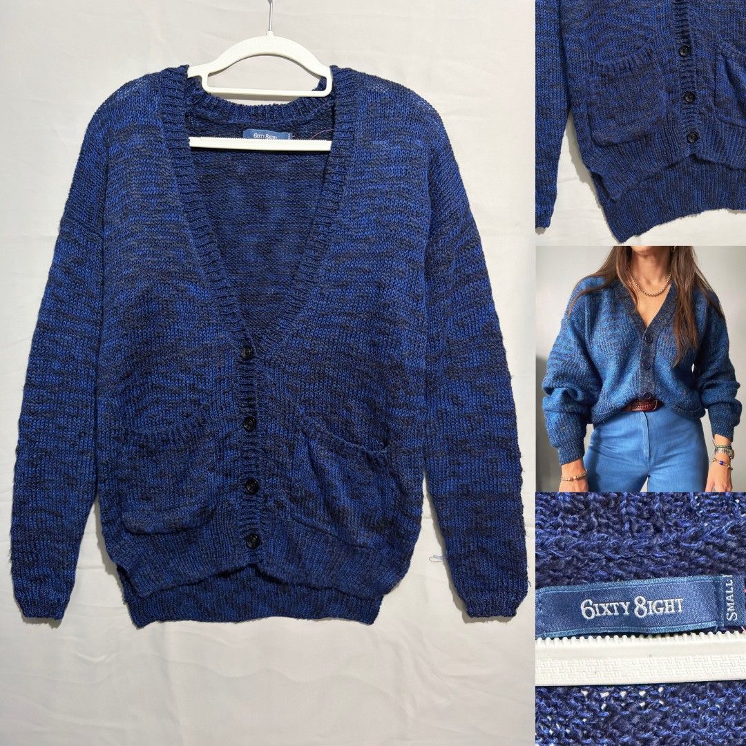 Knitted Cardigan Navy Blue (Category: Longsleeves) located in Abucay. Submitted by madamvcloset (Listing ID 1468403605, Image 1). Description: cardigan small to medium brandnew.