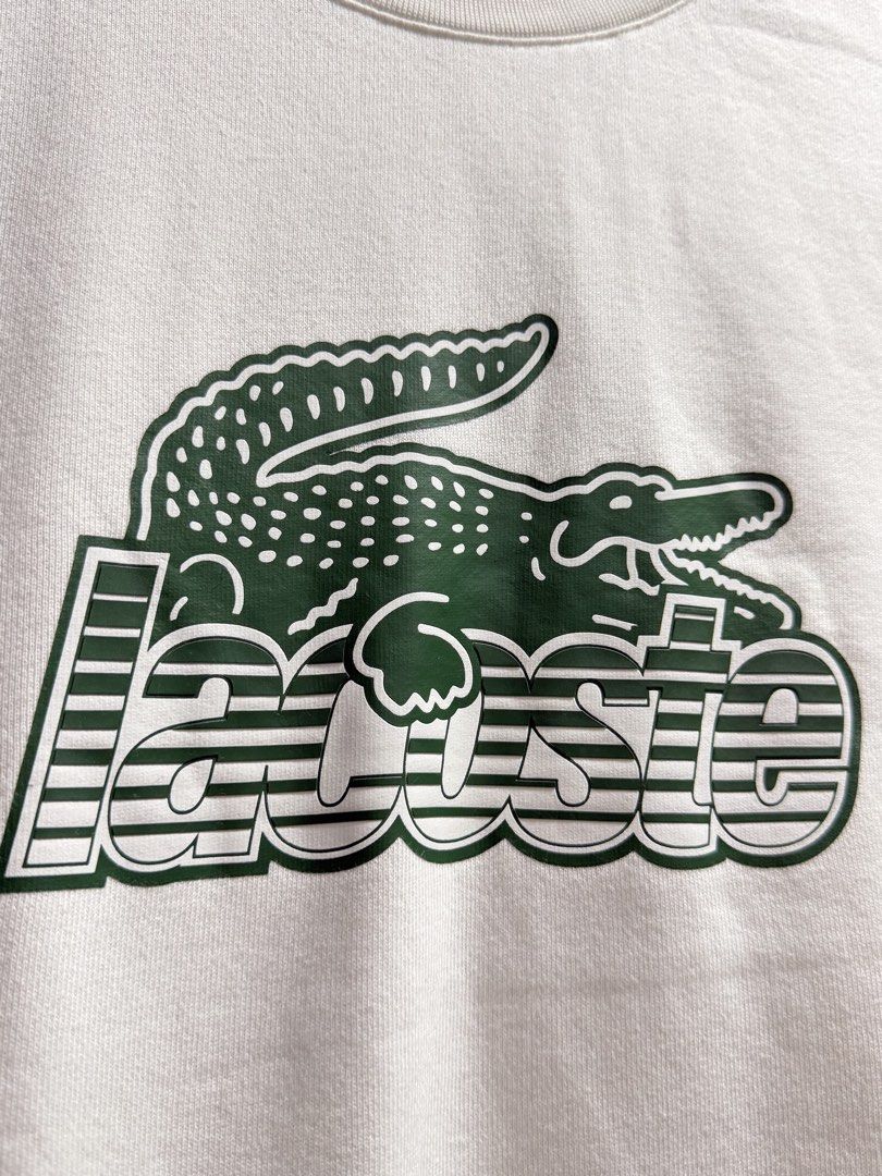 Lacoste Big Logo Crewneck Sweatshirt (Category: Coats, Jackets and Outerwear) located in Cavite. Submitted by PRIVATE.Selection (Listing ID 1468312254, Image 3). Description: Lacoste Big Logo Crewneck Sweatshirt Size S fit to M W- 21 L- 27 Good as New .