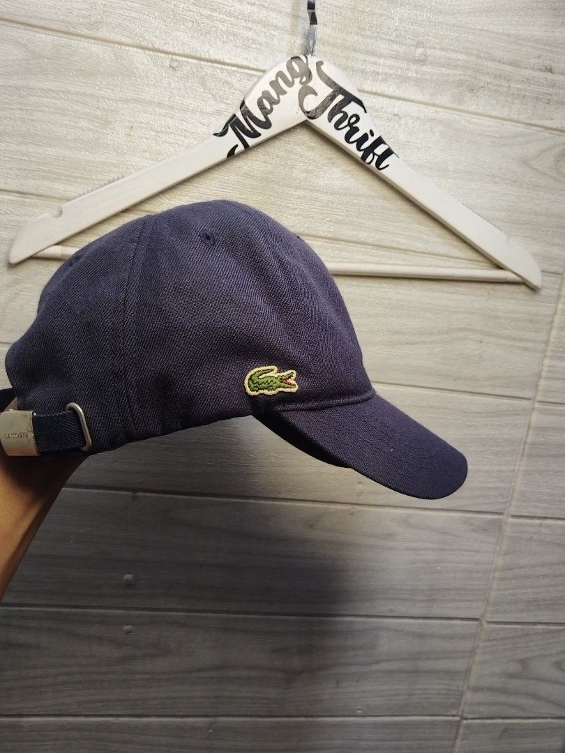 LACOSTE DADHAT (Category: Caps & Hats) located in Sorsogon. Submitted by mang_thrift2 (Listing ID 1468398776, Image 2). Description: Lacoste script Adjustable.