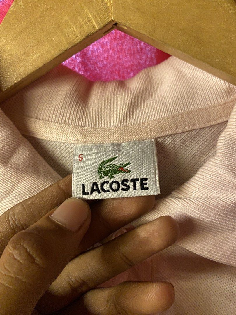 LACOSTE DEVANLEY POLO SHIRT (Category: Tshirts & Polo Shirts ) located in Minglanilla. Submitted by celathrift (Listing ID 1468332827, Image 3). Description: LACOSTE DEVANLEY POLO SHIRT PINK COLOR NO ISSUE 10/10 COLOR RATE WDITH (21) LENGTH (27.5) SIZE 5 ON TAG.