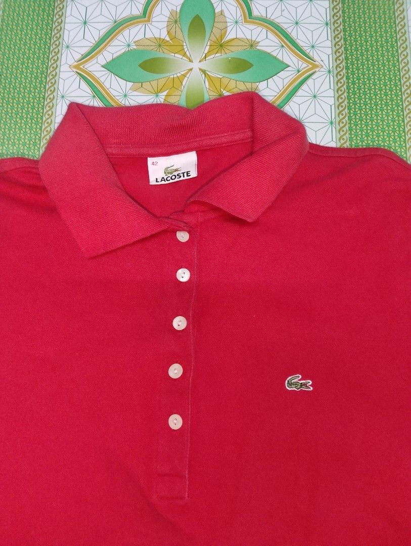 Lacoste Red (Authentic) (Category: Shirts) located in Manila. Submitted by envy25 (Listing ID 1468296035, Image 2). Description: Lacoste Women Size 42 Excellent Condition.