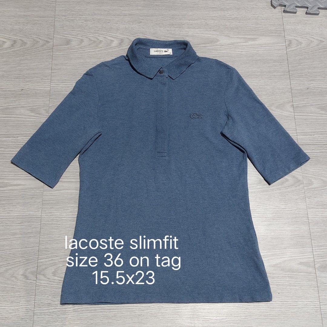 lacoste slim fit for women (Category: Activewear) located in Amadeo. Submitted by josephotep (Listing ID 1468420863, Image 2). Description: lacoste slimfit polo shirt for women size 36 on tag 15.5x23 as new no issue 599 plus sf. loc cavite . pm📥o.