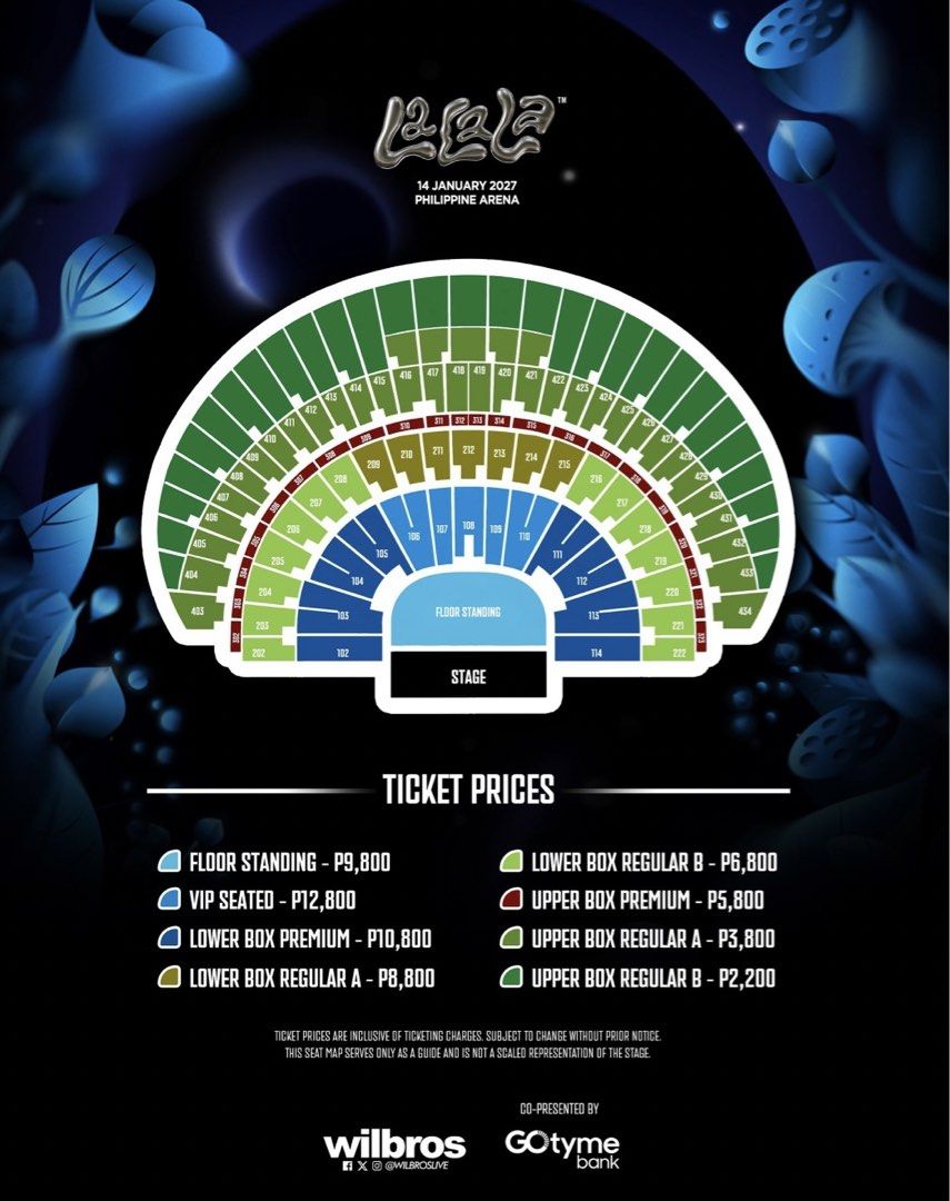 LaLaLa Fest 2027 OLIVIA DEAN - Upper Box Regular A (Category: Events Tickets) located in Quezon City. Submitted by mishymango (Listing ID 1468396039, Image 1). Description: - Date: 14 January 2027 - Venue: Philippine Arena - Section: Upper Box Regular A (Seat 434) - Lineup: Olivia Dean, Bini, Up Dharma Down, Lola Amour, Sunkissed Lola - Authenticity: Bought via official ticketing partner (order confirmation included) - Quantity: 1 ticket availabl