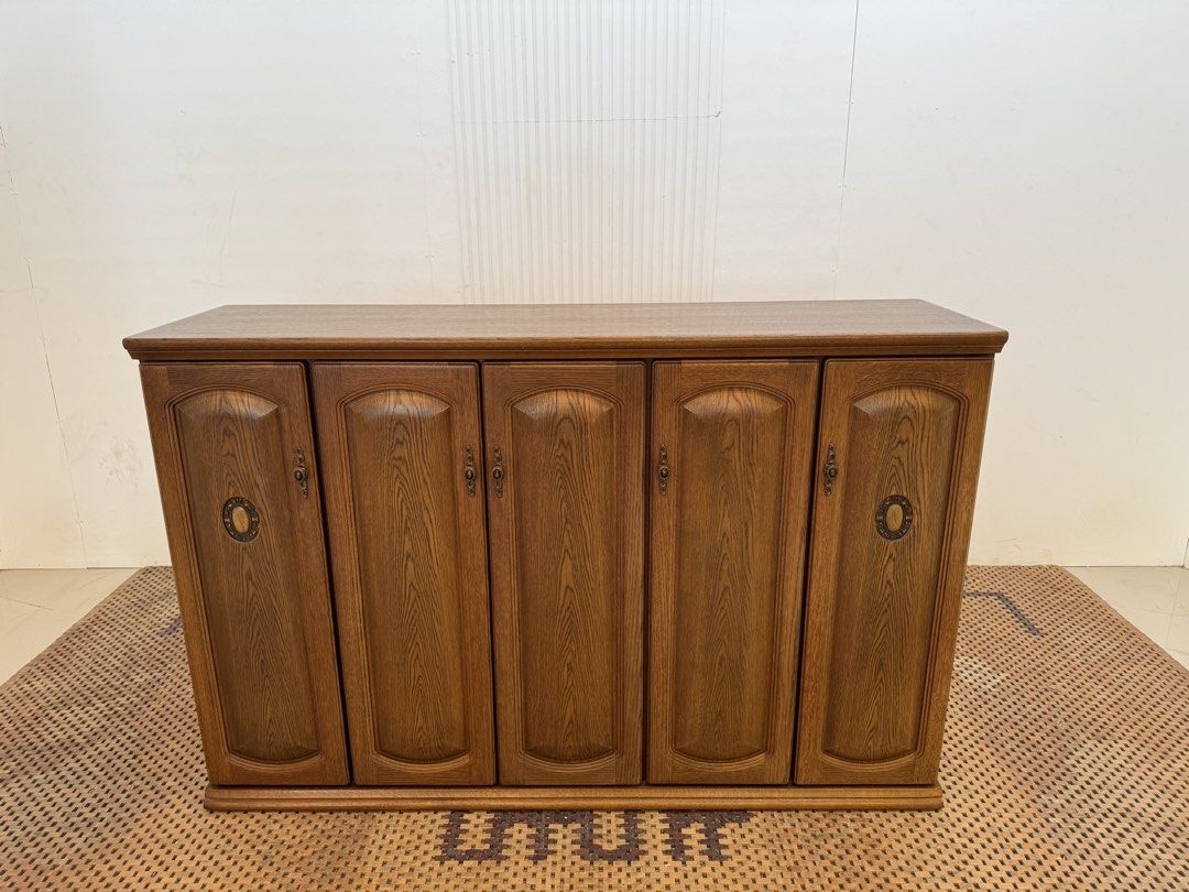Lateral shoe cabinet (Category: Shelves, Cabinets & Racks) located in Quezon City. Submitted by matetdevis13 (Listing ID 1468459765, Image 2). Description: Wooden 5-Door Shoe Rack Price: 9,500 L59 x W16.5 x H38.5 In good condition Code MJS40-RB22.
