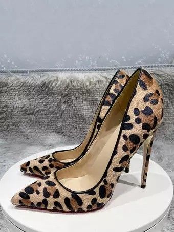 Leopard Print Pointed Toe Stilettos (Category: Heels) located in Quezon City. Submitted by cuteitemsonlyyy (Listing ID 1468433224, Image 1). Description: - Style: Chic slip-on statement heels - Pattern: Bold leopard animal print - Material: Premium calf hair texture - Design: Pointed toes with thin stiletto heels - Perfect for: Pairing with distressed denim or night-out looks.