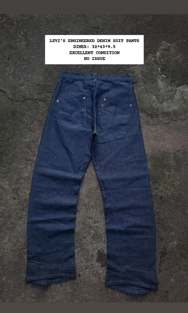 LEVI'S ENGINEERED DENIM SUIT PANTS - SIZE: 32 (Category: Jeans) located in Manila. Submitted by bonaobrag55538 (Listing ID 1468339534, Image 1). Description: DIMES: 32*43*9.5 EXCELLENT CONDITION NO ISSUE.