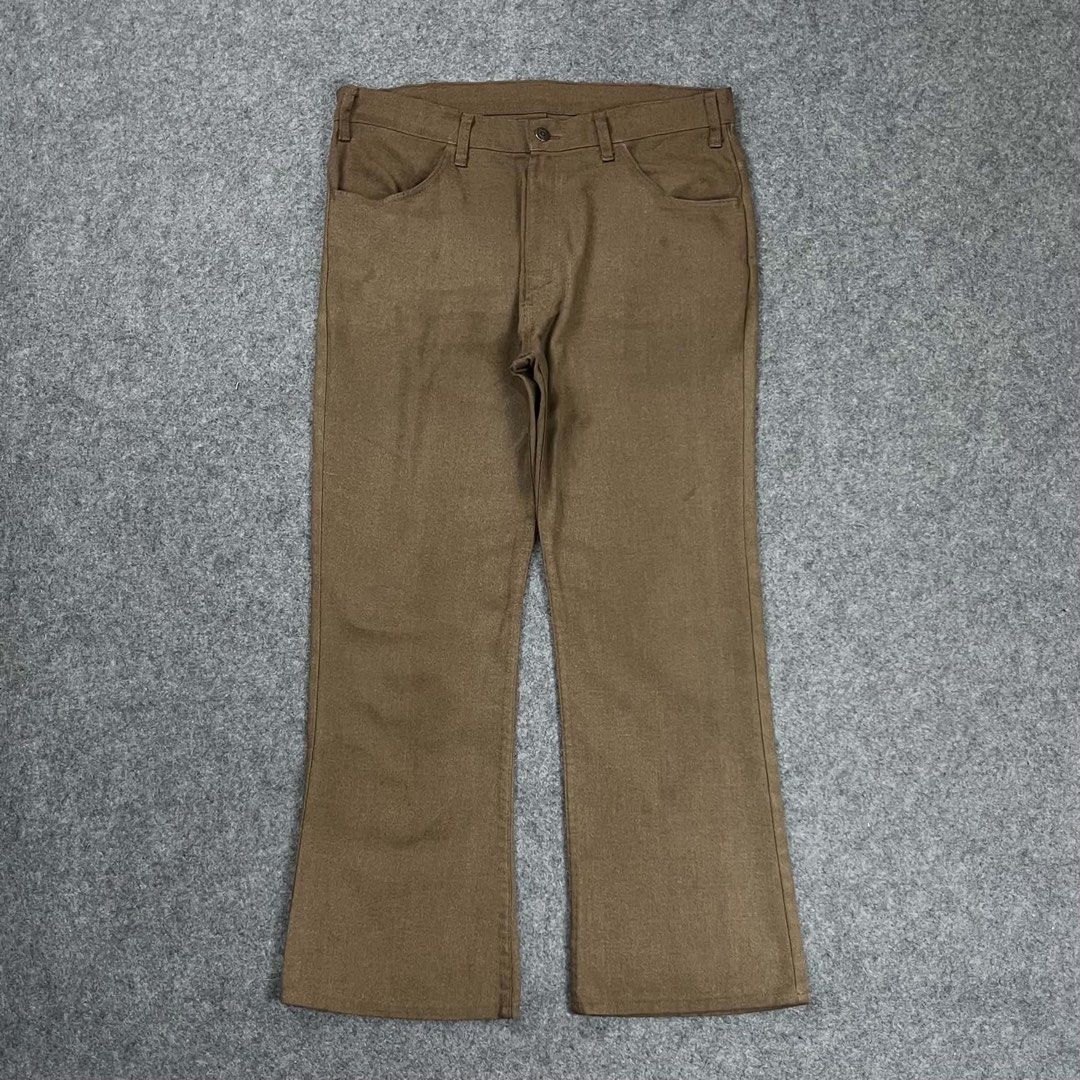 Levi’s Sta-Prest brown pants (Category: Trousers) located in Zamboanga. Submitted by rag_20 (Listing ID 1468460943, Image 1). Description: Levi’s Sta-Prest brown pants Produced primarily throughout the 1960s, 1970s, and 1980s, the Levi’s Sta-Prest line is iconic for its permanent crease technology and wrinkle-resistant fabric blend. Most commonly styled in a flared or bootcut silhouette, typical of the vintage Levi’s 517 or Levi’s 646 cuts. Featu