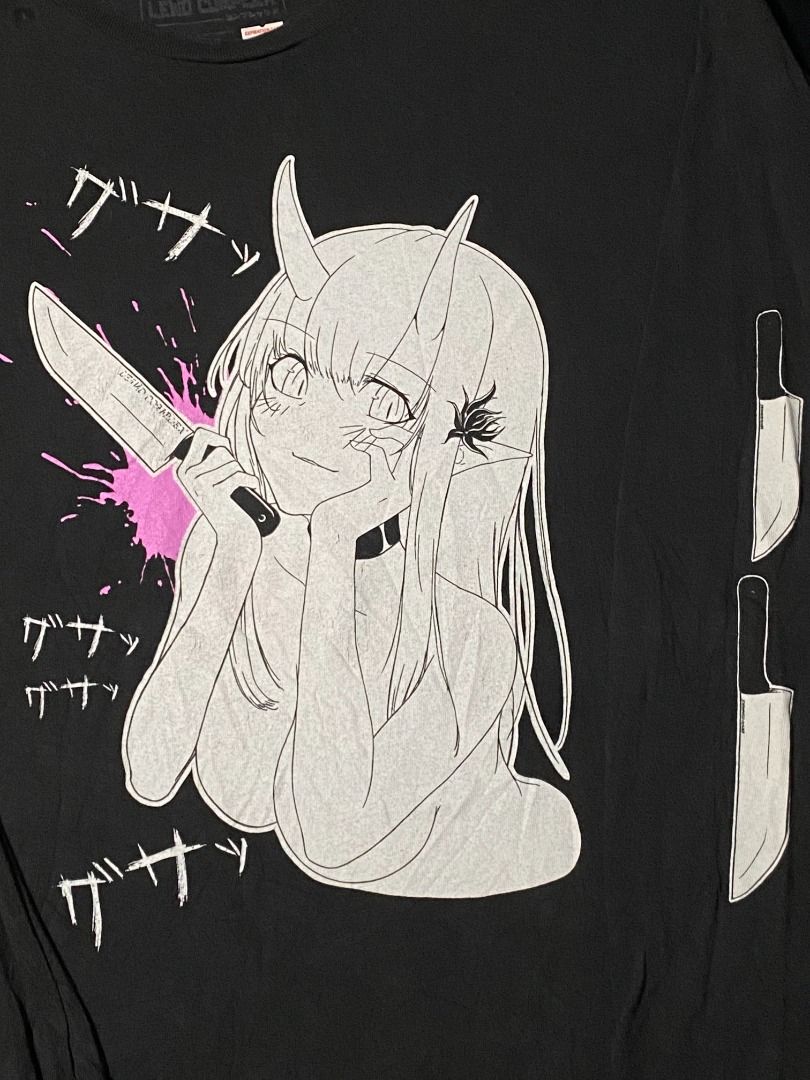 Lewd complex | anime girl long sleeves (Category: Tshirts & Polo Shirts ) located in Las Pinas. Submitted by all_details_posted (Listing ID 1468424389, Image 3). Description: minimal hairlines and crackprints, small bleach stain on left cuff.
