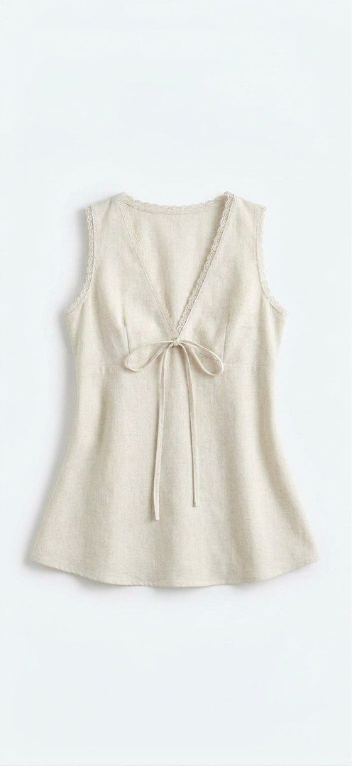 Linen V-neck top (Category: Sleeveless) located in Legazpi City. Submitted by arkimin (Listing ID 1468443626, Image 1). Description: .