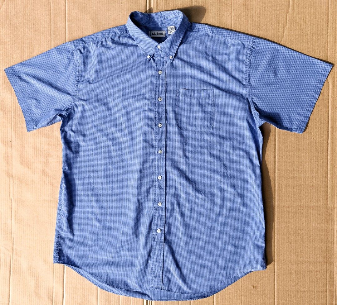 L.L. Bean Mens Blue Gingham Pattern Buttoned Short Sleeve (Category: Formal Shirts) located in Bacoor. Submitted by nineties_kid (Listing ID 1468337605, Image 3). Description: <==• L.L. Bean Mens Blue Gingham Pattern Buttoned Short Sleeve Size: XXL Shoulder width: 25 inches Sleeve length: 10.5 inches Shirt width: 29 inches Shirt length: 35 inches ________ ▶LBC Cash on Pick-up (C.O.P) Offer nation-wide delivery, as long as there is an LBC branch n