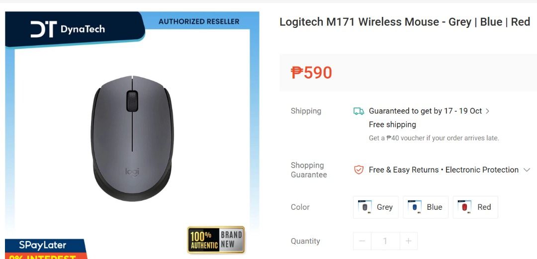 Logitech M171 Wireless Mouse (Category: Mouse & Mousepads) located in Caloocan City. Submitted by sellinthrift (Listing ID 1468322034, Image 3). Description: PRE-LOVED / DECLUTTERING SALE 🏷️ Logitech wireless mouse Quick Details: • Condition: 8/10 • Inclusions: USB and free new battery • Issue/Defects: Minor scratches but working properly Price: ₱195+SF (Slightly negotiable for quick pickup) online price: ₱590 PM for more details.