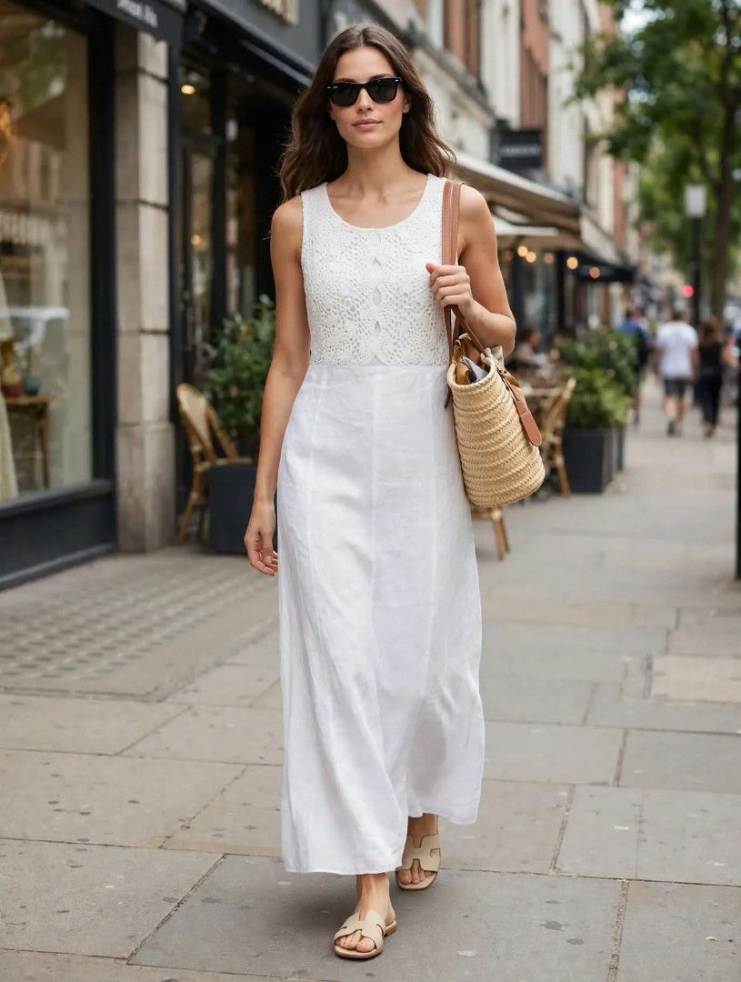 Long white canvass dress (Category: Dresses) located in Las Pinas. Submitted by apples_here (Listing ID 1468316262, Image 1). Description: Slighty used Decluttering Long dress Canvass fabric Burda design With ribbon at the back.