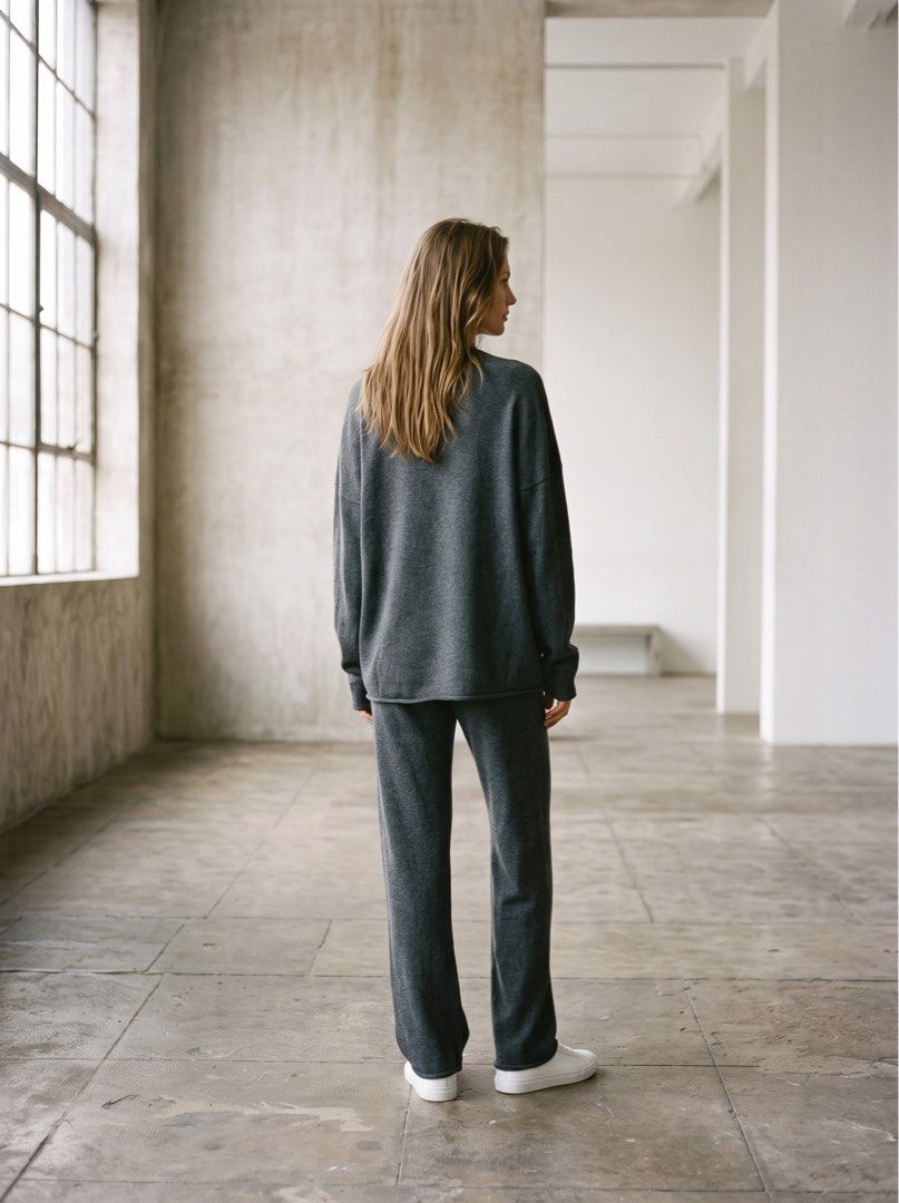 LORO PIANA CASHMERE KNIT SETS (GRAY) (Category: Sets or Coordinates) located in Pasig City. Submitted by vetementsdemanila (Listing ID 1468372673, Image 3). Description: LORO PIANA CASHMERE KNIT SETS (GRAY) New with tags Size: LARGE Bust: 54 inches Top length: 31 inches Waist: 36 inches (garterized) Pants length: 45 inches P5500 PLUS SHIPPING.