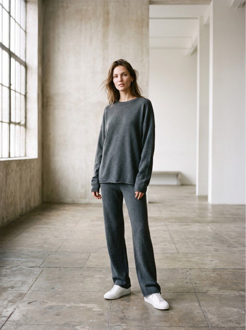 LORO PIANA CASHMERE KNIT SETS (GRAY) (Category: Sets or Coordinates) located in Pasig City. Submitted by vetementsdemanila (Listing ID 1468372673, Image 1). Description: LORO PIANA CASHMERE KNIT SETS (GRAY) New with tags Size: LARGE Bust: 54 inches Top length: 31 inches Waist: 36 inches (garterized) Pants length: 45 inches P5500 PLUS SHIPPING.