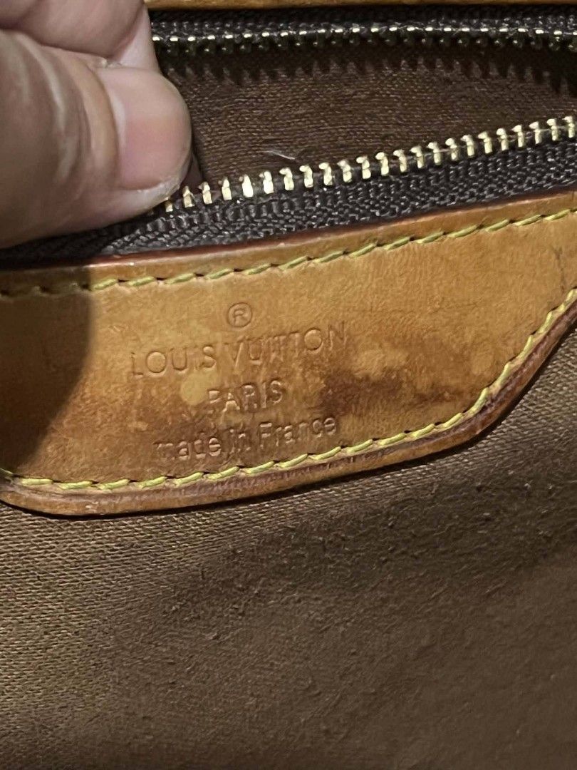 Louis Vuitton Monogram Cabas Piano Tote Bag (Category: Luxury Bags & Wallets) located in Manila. Submitted by zenbear_6b2d8a (Listing ID 1468322914, Image 3). Description: - Classic Louis Vuitton monogram canvas tote bag with premium leather straps and trim - Elegant gold-tone hardware and secure top zip closure - Spacious interior with fabric lining, zippered pocket, and phone pocket - Features 'Louis Vuitton Paris Made in France' stamp on the l