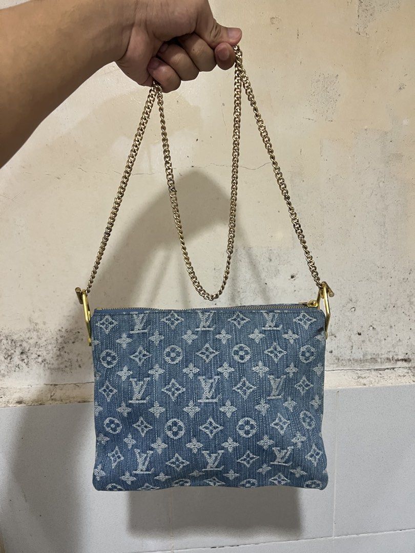 Louis Vuitton Monogram Denim Handbag with Chain Strap (Category: Luxury Bags & Wallets) located in Alburquerque. Submitted by ukaydecebuofficial (Listing ID 1468365566, Image 2). Description: Replace Sling.