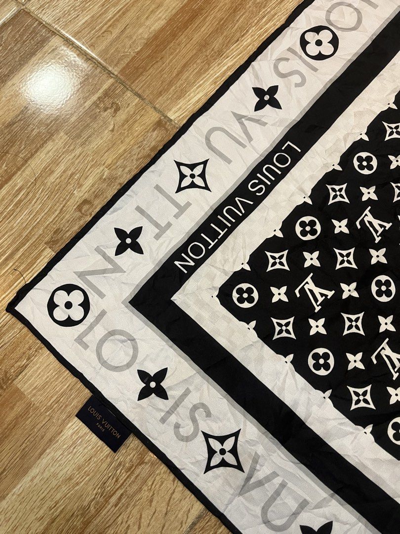 LOUIS VUITTON SILK MONOGRAM SCARF (Category: Scarves) located in Mapandan. Submitted by street_curate2.0 (Listing ID 1468407888, Image 3). Description: AUTHENTIC/LEGIT EXCELLENT CONDITION COLOR RATE: 10/10 ISSUE: NONE MEASUREMENTS: 33.5 x 33.5 PRICE: 4,999 NOTE: COLOR MAY VARY DUE TO LIGHTING!.