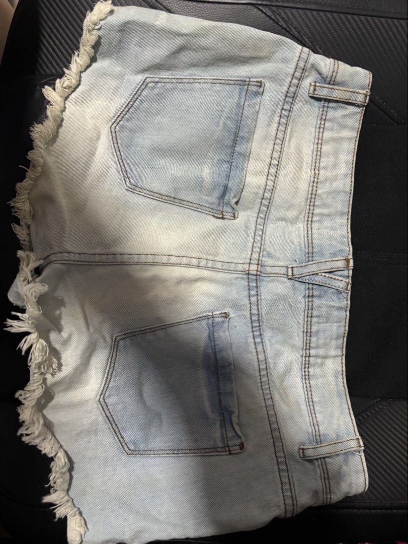 low rise light washed shorts (Category: Shorts) located in Pasay City. Submitted by mintchiko (Listing ID 1468288126, Image 2). Description: low rise light wash jeans in usa size 4 condition: like new : shipping around ncr through lalamove/grab : sf is shouldered by the buyer tags: y2k, 2000s, low rise, shorts, cute, aesthetic.