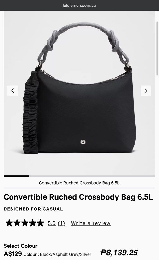 LULULEMON Convertible Ruched Crossbody (Category: Shoulder Bags) located in Bauang. Submitted by thriftypockets92 (Listing ID 1468485663, Image 2). Description: .