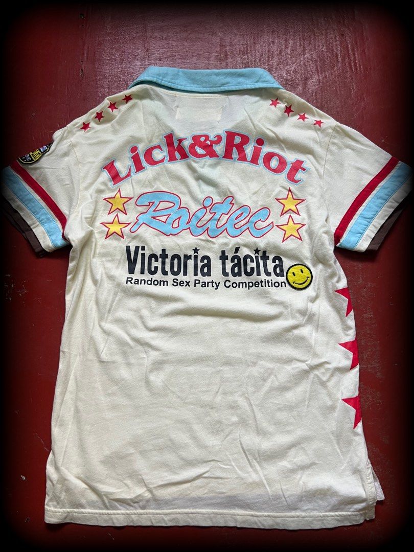 LUST since 2005 (Category: Formal Shirts) located in Lucena. Submitted by proxyhere (Listing ID 1468438055, Image 2). Description: LUST since 2005 multicolor patched polo shirt from LUST, complete Rhinestones good condition. length 24 front 26 back width 18.