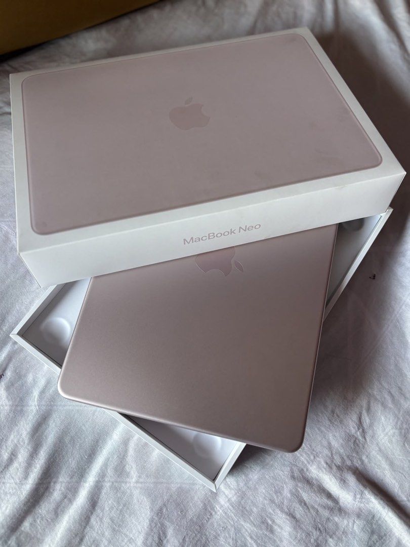 Macbook Neo Blush (Category: Laptops & Notebooks) located in Manila. Submitted by declutter_time25 (Listing ID 1468286028, Image 1). Description: Bought it 6 months ago it is a touch ID and clear case RFS: upgrade.