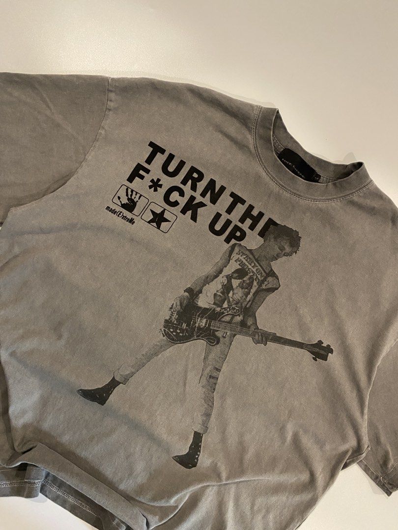 Made extreme “turn the f out” (Category: Tshirts & Polo Shirts ) located in Iloilo. Submitted by joren_ian (Listing ID 1468305841, Image 2). Description: Size: large Dimes (Length×Width): 28x24 ₱750 nego Condition: like new Issue:none .