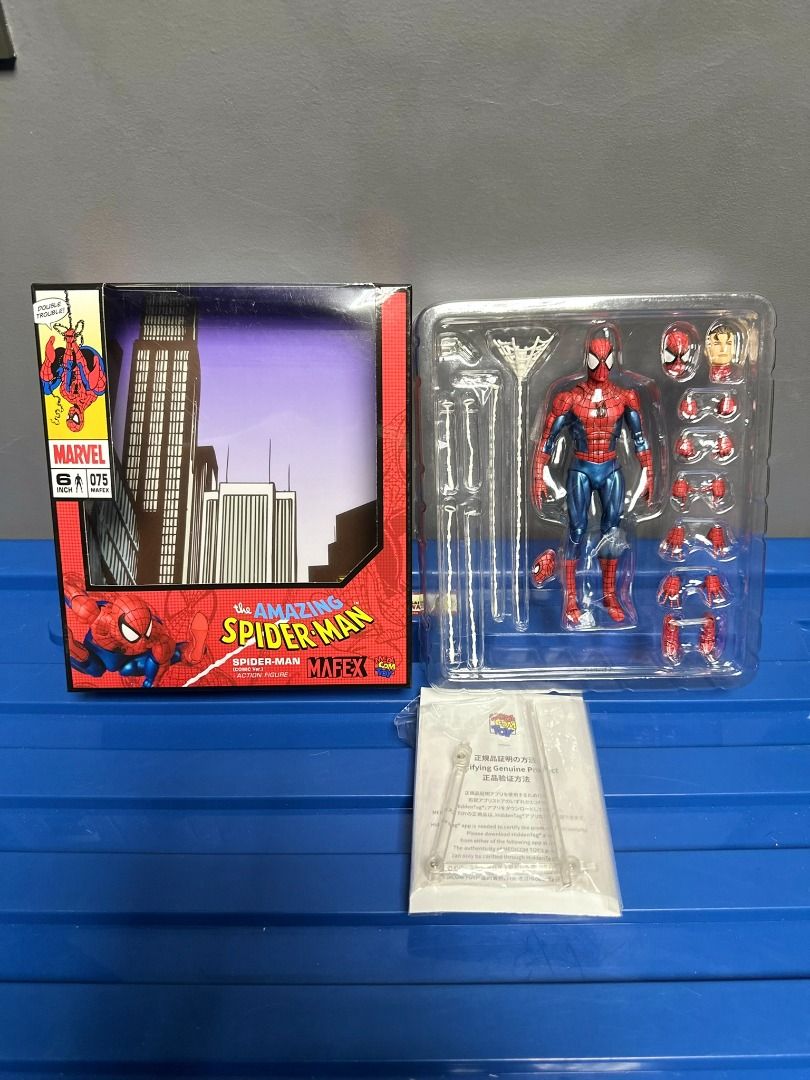 MAFEX 075 Spider-Man(Comic Ver.) 2026 Reissue(Soft Diaper)[JP] (Category: Action & Battle Toys) located in Manila. Submitted by mickeykun (Listing ID 1468349418, Image 1). Description: FOR SALE ONLY no TRADE OPENED Mafex 075 Spider-Man(Comic Ver) 2026 Reissue(Soft Diaper)[JP] -6,100 -tighten the right leg( got it slightly loose) -replace magnets with highest grade n52 NOTE: ! means open for inspection and some figure plastic already removed. NOTE