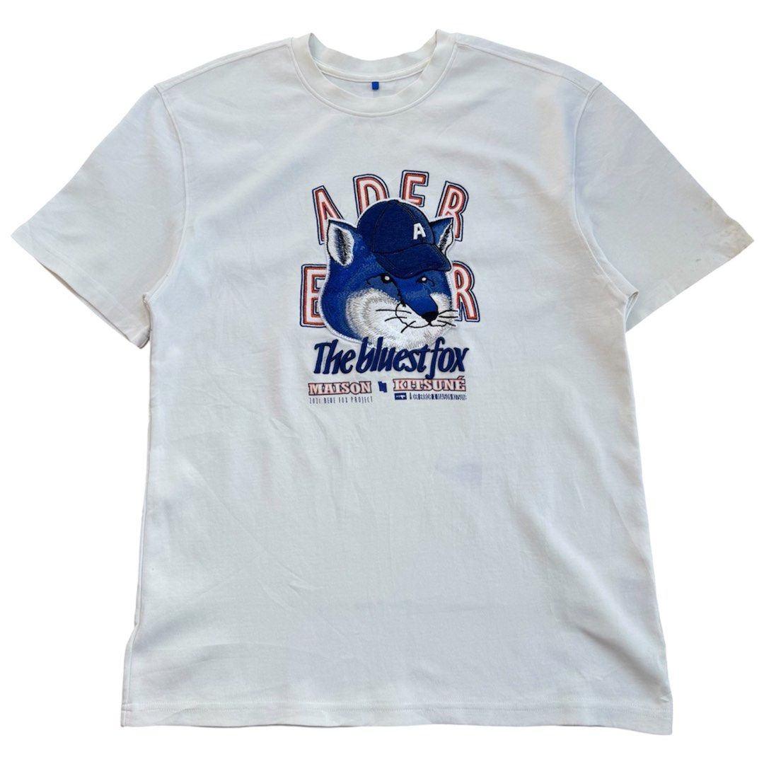 Maison Kitsune x Ader Error (Category: Tshirts & Polo Shirts ) located in Kabankalan. Submitted by secondhandgemsz (Listing ID 1468320502, Image 1). Description: Size Med (20W 28L) Like New No Flaws Embroidered .