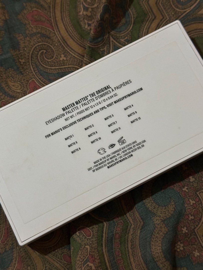Makeup by Mario Matte Eyeshadow Palette (Category: Makeup) located in Manila. Submitted by msjanica (Listing ID 1468404136, Image 3). Description: - 3-4 shades lang ang nagamit. the rest, hindi. - used good condition. - used a few times pag may gala lang. - no box na dispose na. - 100% guaranteed authentic. - batchcode A4215A (may nakalagay batchcode neto sa likod ng case, kaso nabura na mga sis kakapunas. dumihin po kasi puti e) rfs: no longer n