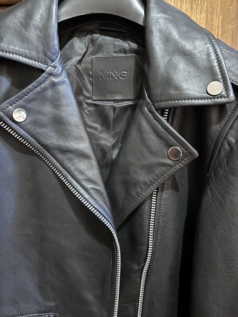 Mango Leather Jacket (Category: Coats, Jackets and Outerwear) located in Balayan. Submitted by Minutetowinit (Listing ID 1468347965, Image 3). Description: Brandnew Jacket. Never been worn but remove tags already. This is 100% ostrich leather. Bought it for 8,000 plus.
