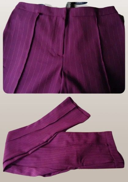 MANGO PURPLE SLIM PANTS 28 (Category: Other Bottoms) located in Marikina City. Submitted by minimalistmanila (Listing ID 1468390384, Image 3). Description: Mango purple maroonish slim pants. Fits 28 waist.Never used. Label Mango Spain removed. Order now!.