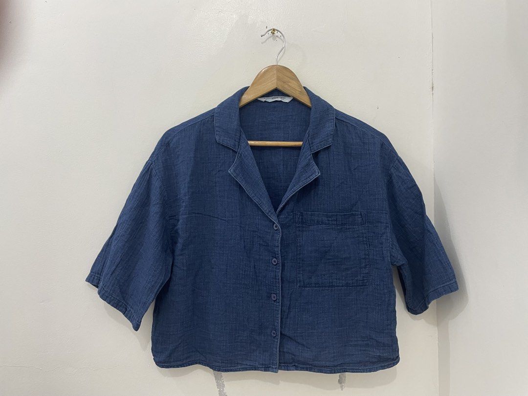 Mango Soft Denim Look Top (Category: Blouses) located in Mabalacat. Submitted by designerbrandsforless (Listing ID 1468397269, Image 3). Description: In great condition! Size: US 4 Best fit Medium.
