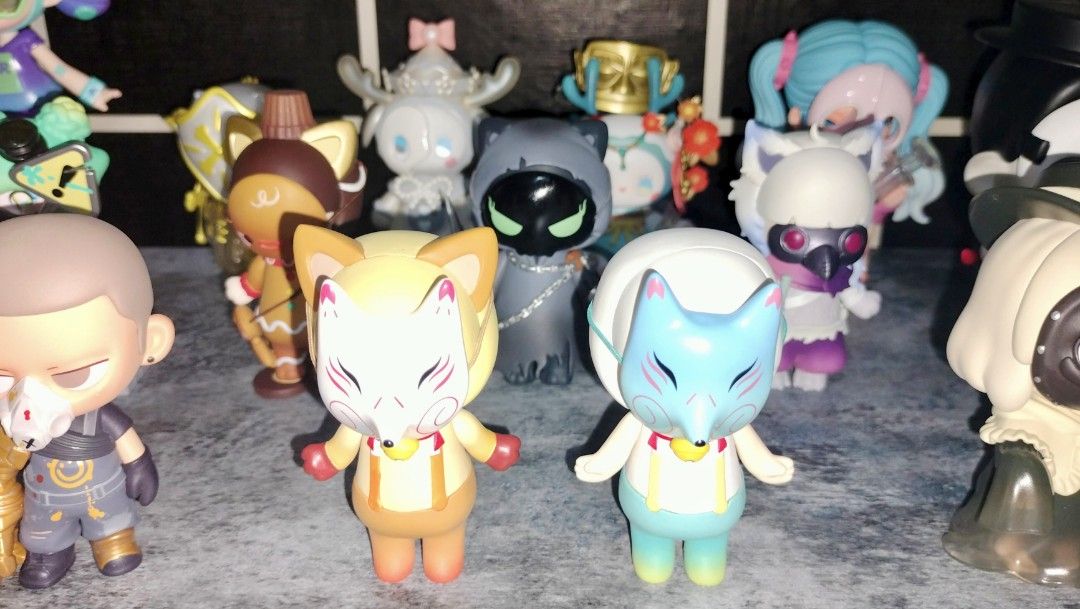 MASKED BLIND BOX ART TOY COLLECTION (Category: Designer & Blind Box Toys) located in Pili. Submitted by ptinta_os (Listing ID 1468387257, Image 3). Description: Looking for a completionist to acquire and continue these 5-year MASKED-themed art toy collection: 36 masked figure designs (mostly with detachable mask), all from different blind box series/IP. These are unique collection. Most pieces are rare/discontinued. Condition: Like new (all with 