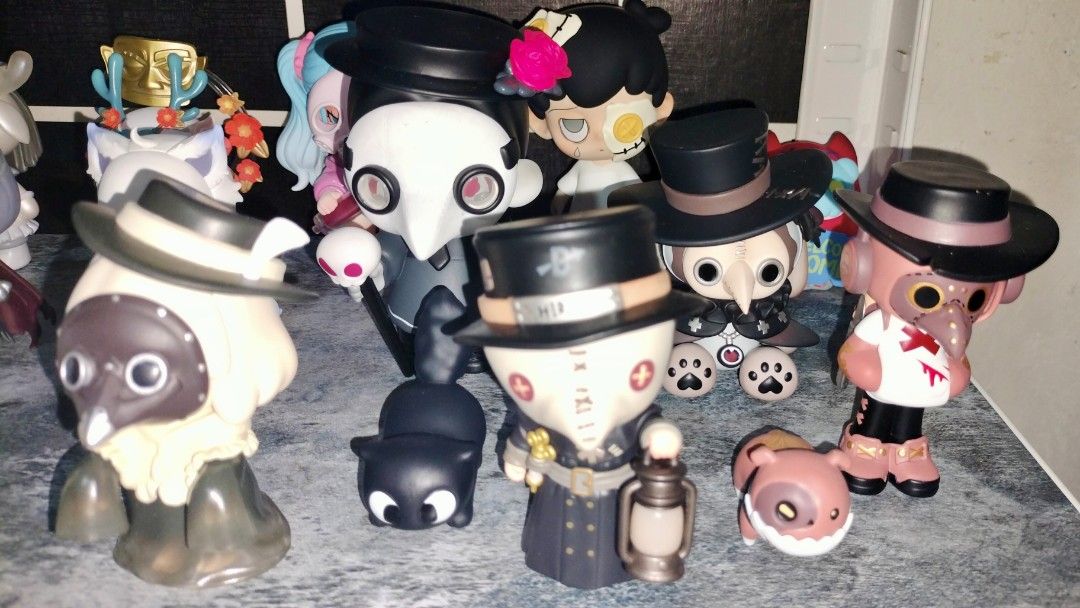 MASKED BLIND BOX ART TOY COLLECTION (Category: Designer & Blind Box Toys) located in Pili. Submitted by ptinta_os (Listing ID 1468387257, Image 2). Description: Looking for a completionist to acquire and continue these 5-year MASKED-themed art toy collection: 36 masked figure designs (mostly with detachable mask), all from different blind box series/IP. These are unique collection. Most pieces are rare/discontinued. Condition: Like new (all with 