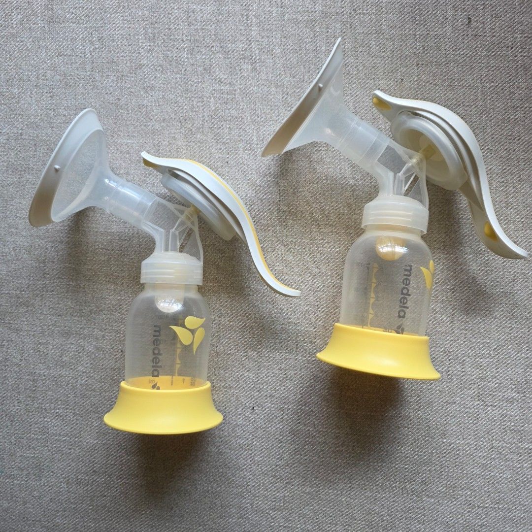 Medela Harmony Manual Breast Pump Set (Category: Breastfeeding & Bottle Feeding) located in Manila. Submitted by moccayap23686 (Listing ID 1468321080, Image 1). Description: - Authentic Medela Harmony manual breast pump - Includes 2 pump handles, connectors, and stands - Comes with 24mm breast shields and bottles with yellow bases - Ideal portable option and great backup set for travel - Clean, fully assembled, and easy to disassemble for washing
