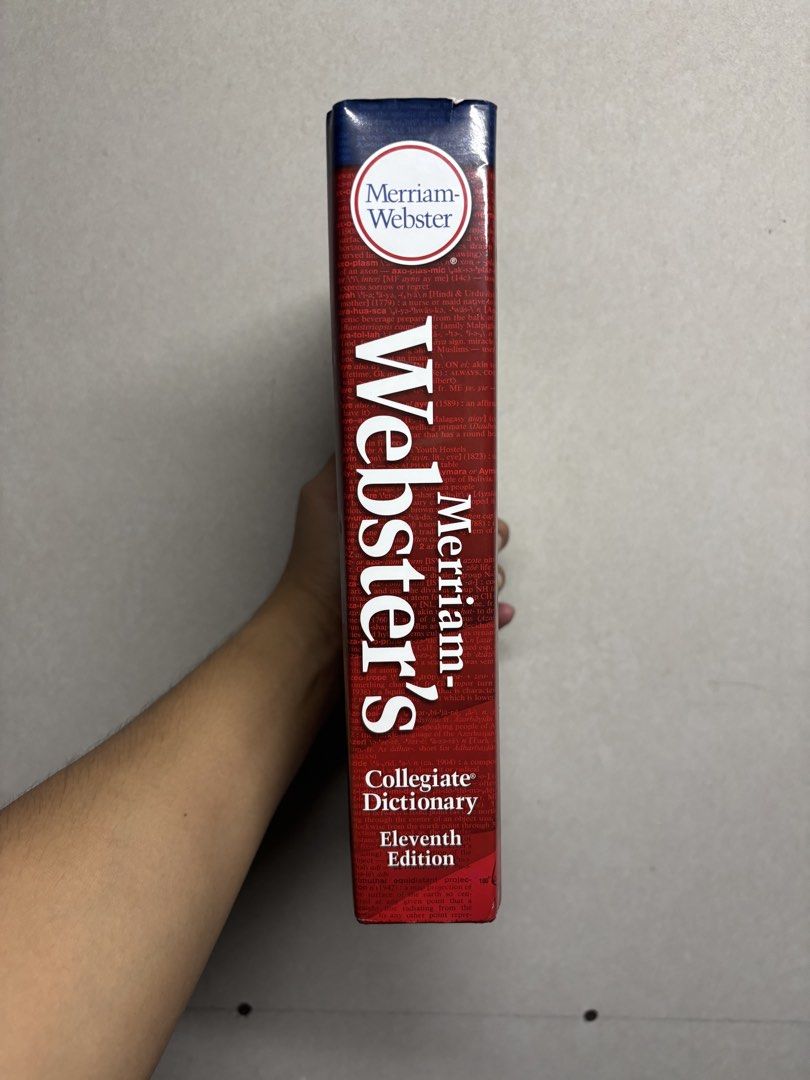 Merriam-Webster's Collegiate Dictionary Eleventh Edition (Category: Textbooks) located in Cabuyao City. Submitted by john.sellsthings (Listing ID 1468395983, Image 2). Description: - Merriam-Webster's Collegiate Dictionary, Eleventh Edition Hardcover - Over 165,000 entries and 225,000 definitions - 42,000 usage examples for better understanding - Thumb-indexed pages for quick and easy searching - Includes free online subscription access - ISBN: 9