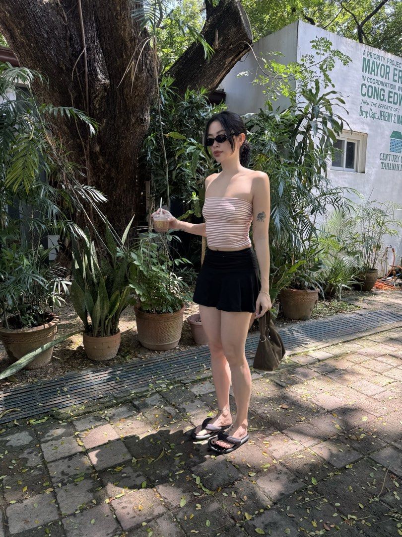 Mini skirt with inner shorts (Category: Skirts) located in Paranaque City. Submitted by closetanghelita (Listing ID 1468313239, Image 3). Description: Size Small With inner shorts When worn posted Used once only.