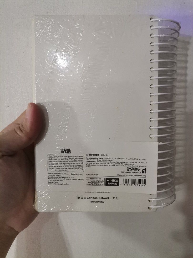 Miniso We Bare Bears Spiral Notebook (Category: Stationery & School Supplies) located in Makati City. Submitted by kookybearsstuff (Listing ID 1468404288, Image 2). Description: - Brand new, still in original plastic packaging - Official Cartoon Network licensed We Bare Bears merchandise - Features a cute white cover with bear graphic - 180 sheets of high-quality 80g paper - Ideal for school, office, or daily journaling.