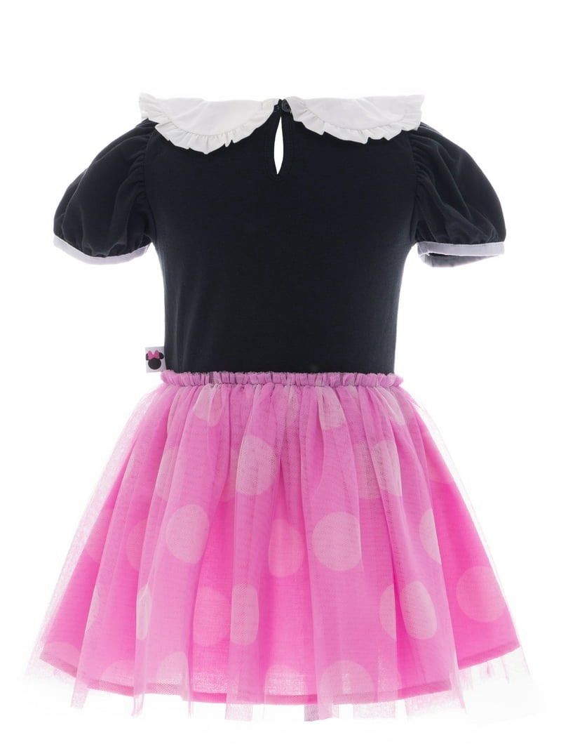 Minnie Mouse Tutu Dress (Category: Babies & Kids Fashion) located in Quezon City. Submitted by prettydollph (Listing ID 1468325095, Image 2). Description: - Product: Minnie Mouse Tutu Dress - Target Age: 1-3 years old (Baby & Kids Fashion) - Design: Black short-sleeve top with white ruffled collar featuring Minnie Mouse & heart embroidery, paired with a fluffy pink polka-dot tulle skirt - Condition: Brand new - Perfect for: Birthday parties, pict