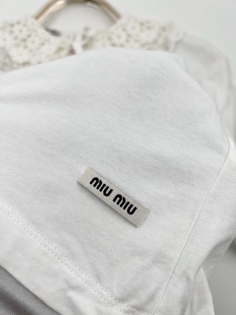 ▪️Miu Miu collared shirt (Category: Luxury Apparel) located in Makati City. Submitted by aveltot_rig (Listing ID 1468398949, Image 3). Description: Item: Miu Miu collared shirt Dimes: width: 23 x length: 24 📏 Condition: like new! ✨.