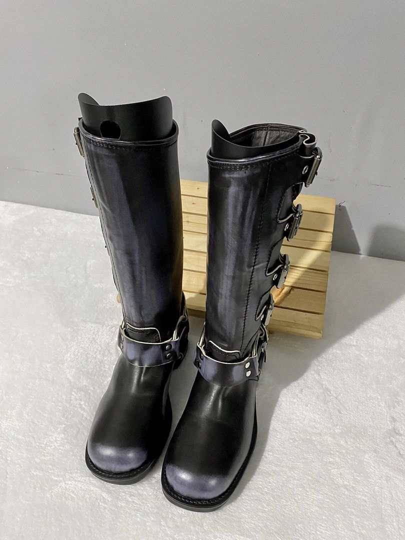 miu miu multiple buckled biker boots (Category: Boots) located in Bulacan. Submitted by parapapa (Listing ID 1468386186, Image 3). Description: 36-37 / 23cm medyo heavy not guaranteed authentic boot opening: 17” calf circum: 14” shaft height: 12” heels: 1.8”.