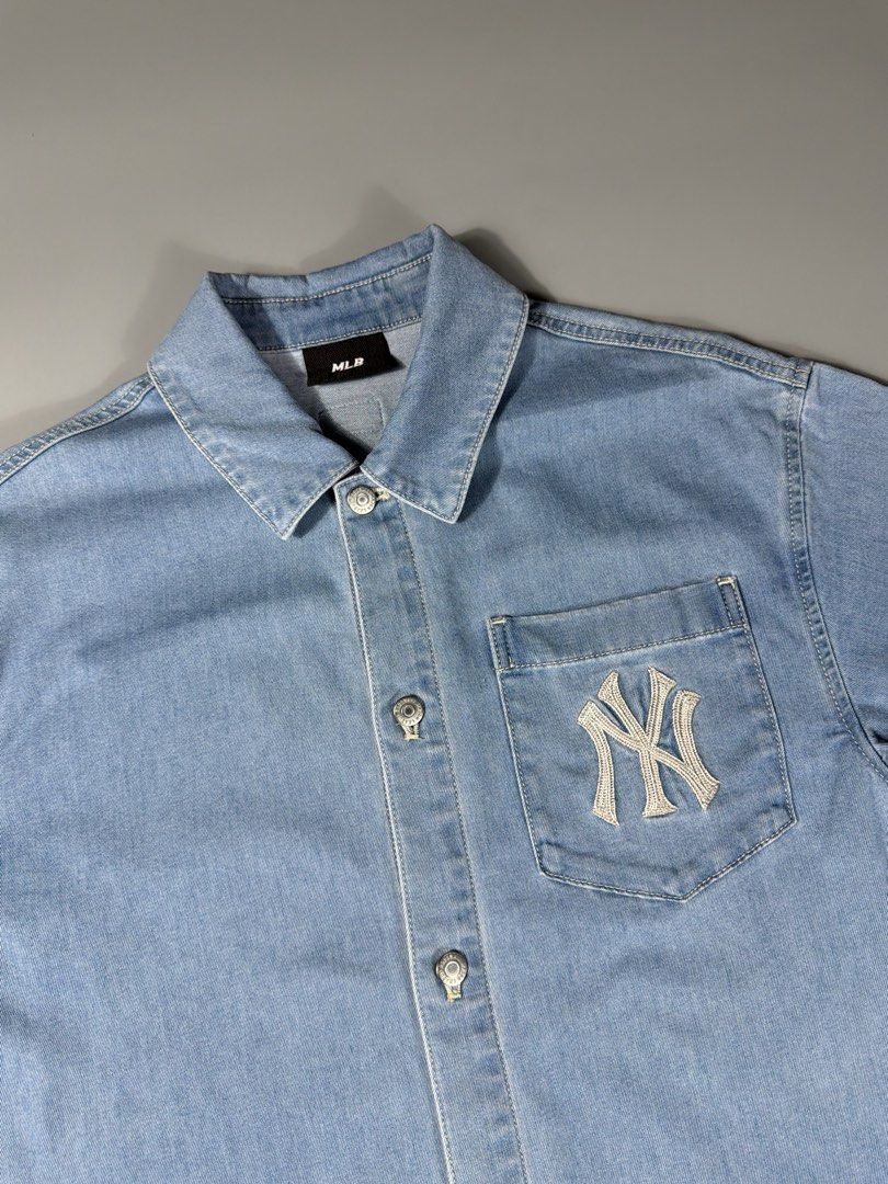 MLB NY Pocket Embroid Button-Up S/S Polo Denim (Category: Tshirts & Polo Shirts ) located in Manila. Submitted by whowearsstreetwear (Listing ID 1468459268, Image 3). Description: MLB NY Pocket Embroid Button-Up S/S Polo Denim (Authentic) - Size: Medium - Large fit (measurements in inches) W - 21.5 L - 28 Condition: Excellent Flaw/s: none + shipping fee Location: Manila (Near UST) .