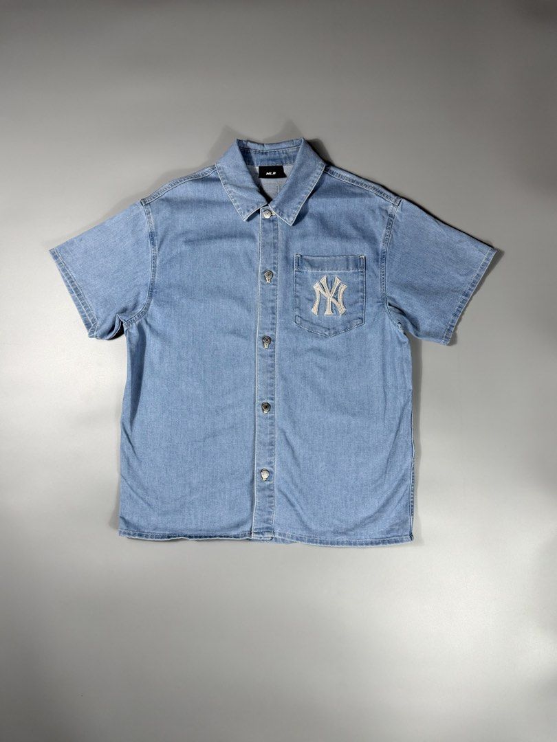 MLB NY Pocket Embroid Button-Up S/S Polo Denim (Category: Tshirts & Polo Shirts ) located in Manila. Submitted by whowearsstreetwear (Listing ID 1468459268, Image 1). Description: MLB NY Pocket Embroid Button-Up S/S Polo Denim (Authentic) - Size: Medium - Large fit (measurements in inches) W - 21.5 L - 28 Condition: Excellent Flaw/s: none + shipping fee Location: Manila (Near UST) .