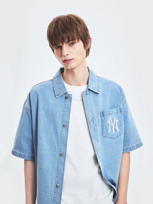 MLB NY Pocket Embroid Button-Up S/S Polo Denim (Category: Tshirts & Polo Shirts ) located in Manila. Submitted by whowearsstreetwear (Listing ID 1468459268, Image 2). Description: MLB NY Pocket Embroid Button-Up S/S Polo Denim (Authentic) - Size: Medium - Large fit (measurements in inches) W - 21.5 L - 28 Condition: Excellent Flaw/s: none + shipping fee Location: Manila (Near UST) .