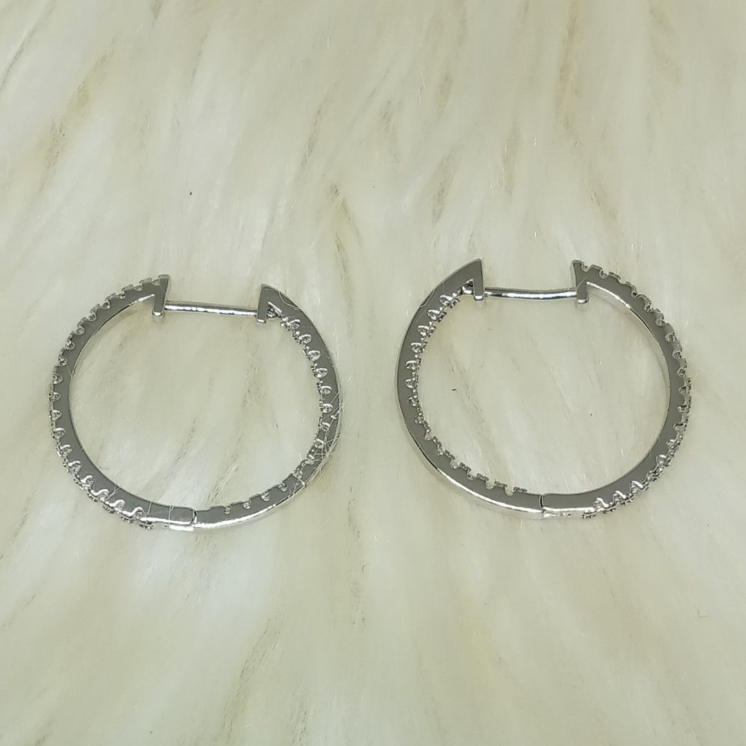 Moissanite Loop Earrings 💌 18K whitegold plated (Category: Earrings) located in Ozamiz City. Submitted by leovelle. (Listing ID 1468404854, Image 2). Description: Moissanite Loop Earrings 💌 18K whitegold plated.