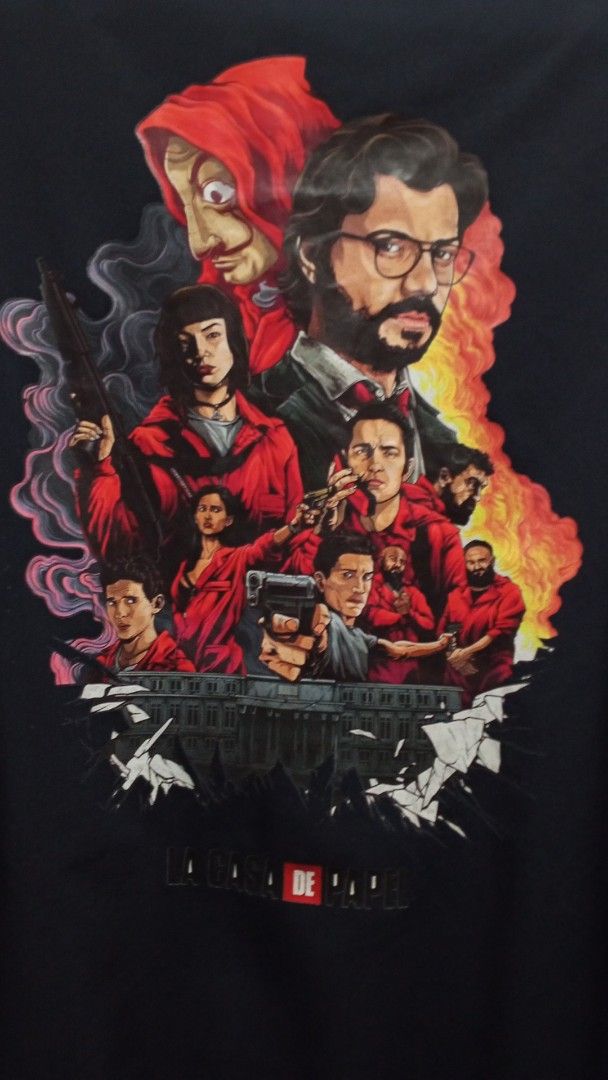 Money Heist / One Piece Bomber Jacket Black (Category: Coats, Jackets and Outerwear) located in Paranaque City. Submitted by blessolivar (Listing ID 1468362738, Image 1). Description: Color: Black Style: Zip-up bomber jacket with ribbed collar, cuffs, and hem Front Desig on the chest - Back Design: Large, vibrant La Casa de Papel character graphic and logo - Condition: Brand new / Excellent quality .